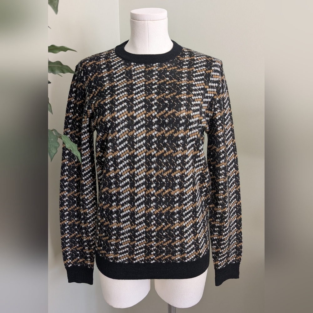 Anthony Morato Men's Jacquard Striped Wool Blend Sweater Crew Neck Size L